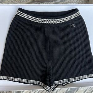 Chanel black knit shorts, size XS (34), NWOT